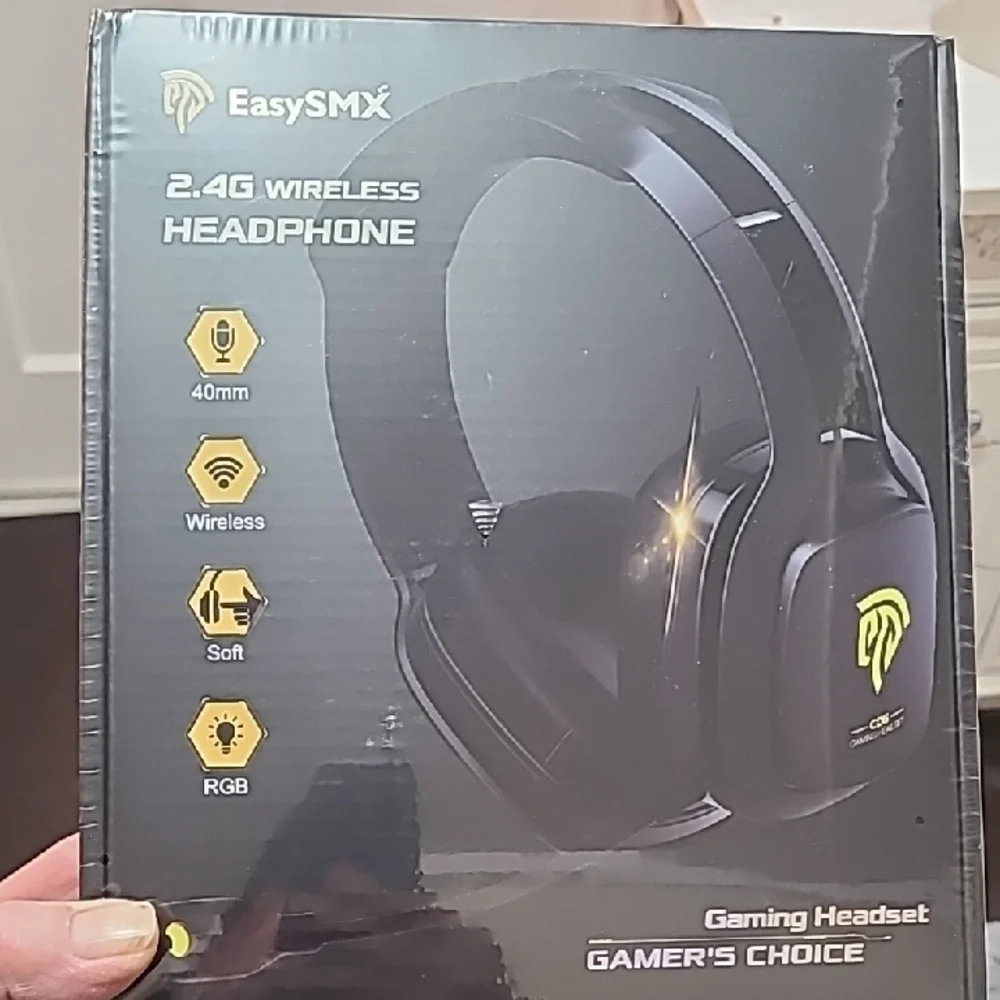Black Wireless Gaming Headset with RGB Lights